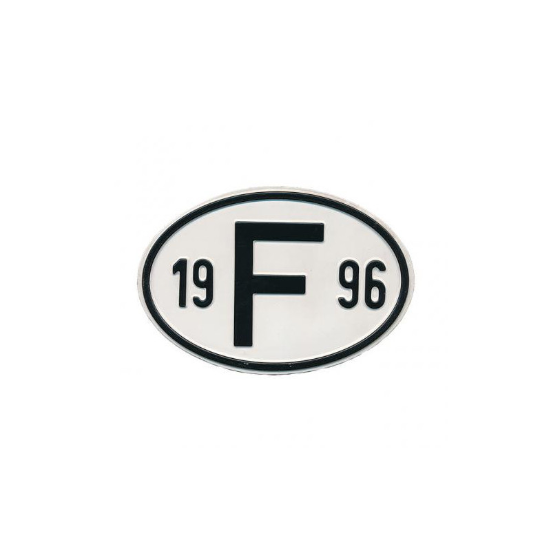 Plaque pays pare-chocs 19 F 96