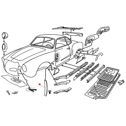 Pare-boue intérieur avant droite Karmann-Ghia